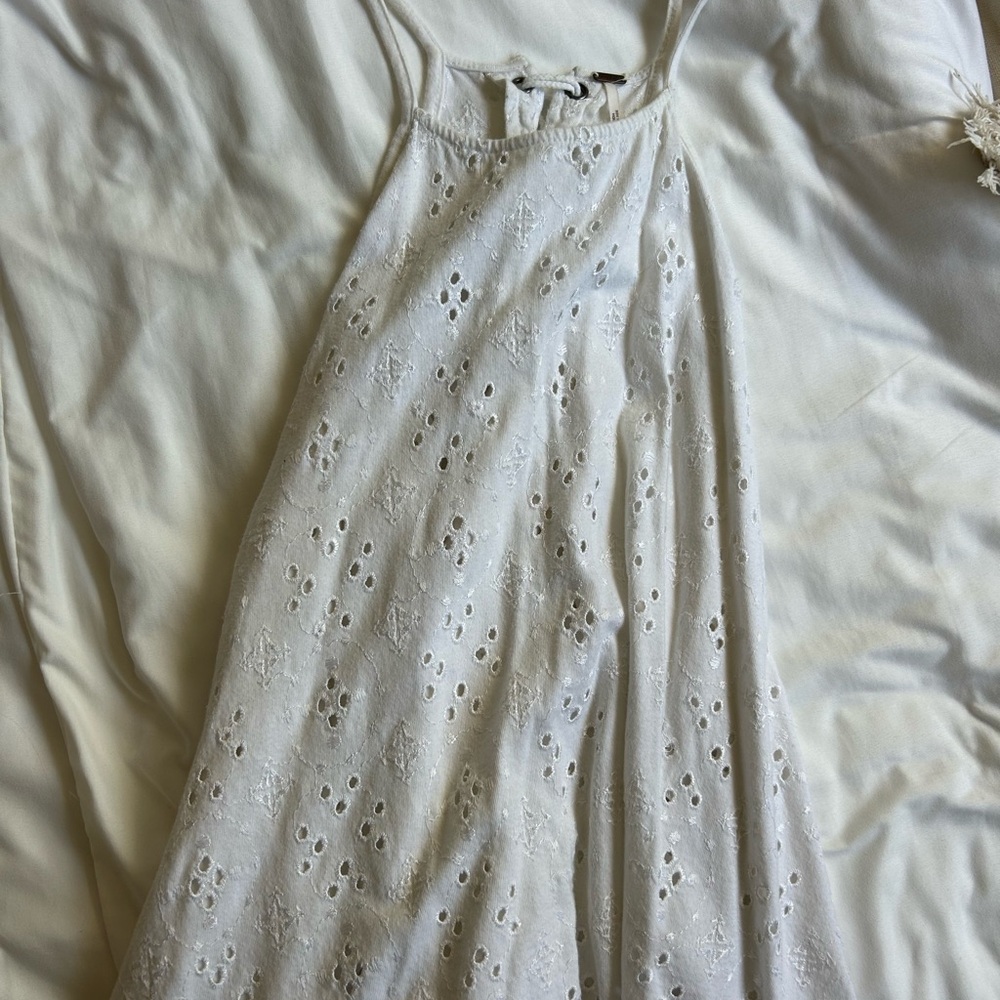 Free People White Eyelet Tank Top